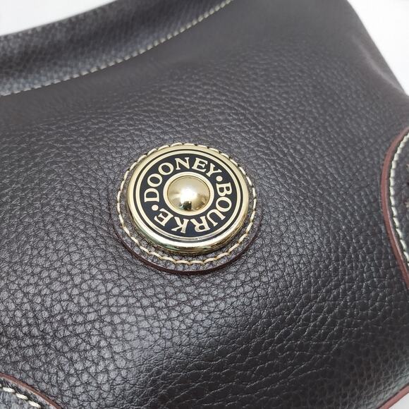 Dooney & Bourke Brown Pebbled Leather Zipper Closure Hobo Shoulder Bag - Picture 4 of 16